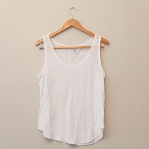Solid White Linen Blend Tank - Old Navy